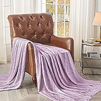 Vista 219 de inhand Knitted Throw Blankets for Couch and Bed, Soft Cozy Knit Blanket with Tassel, Black Lightweight Decorative Blankets and Throws, Farmhouse