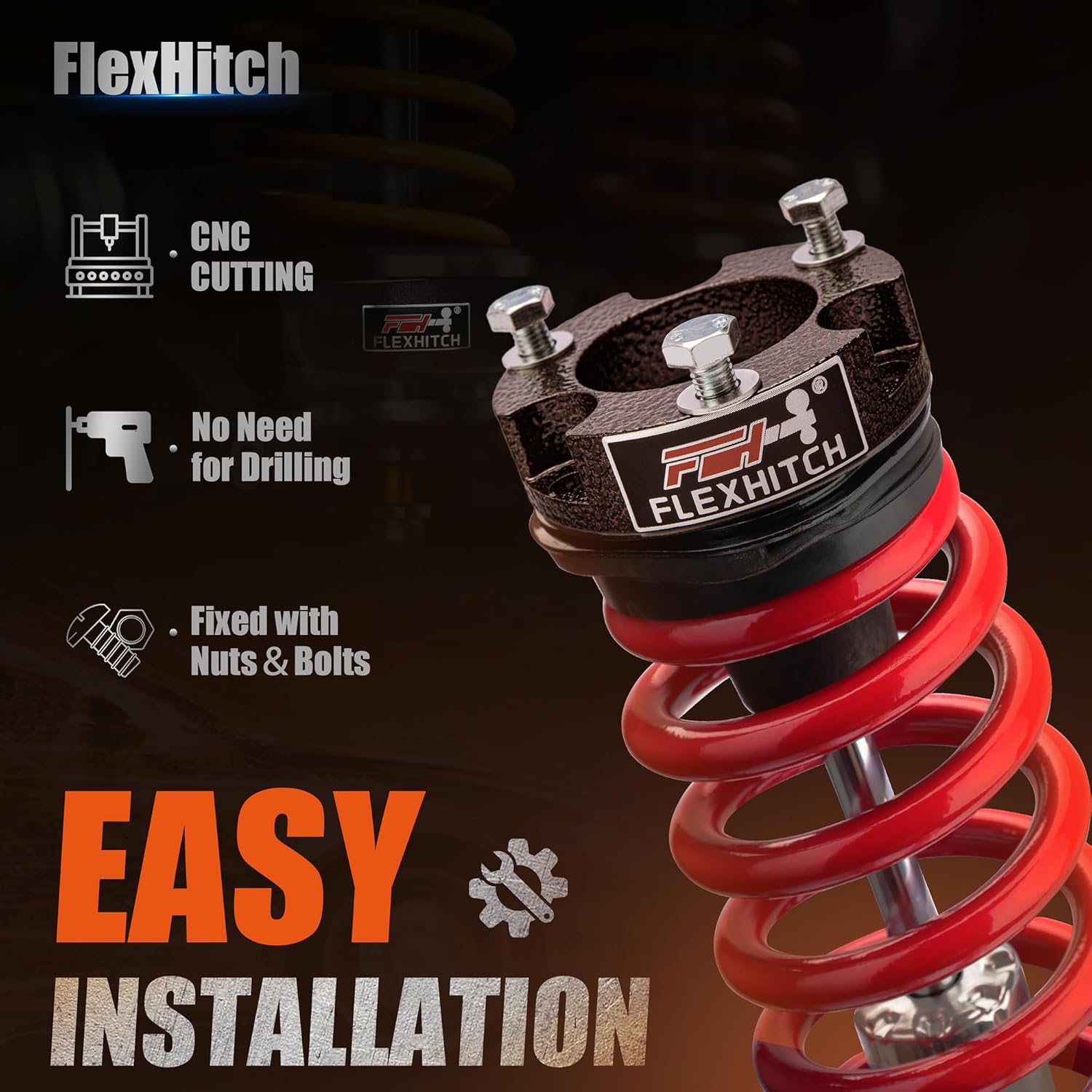 3" Front Leveling Lift Kits fit for 1995-2004 Tacoma, 1996-2002 4Runner, Aluminum Strut Spacers Raise Front 3inch