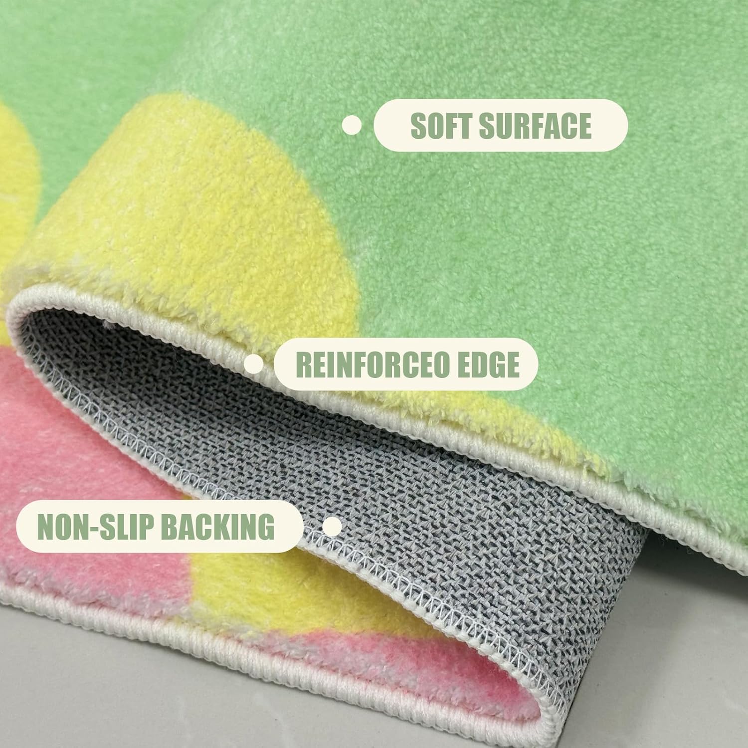 Washable Area Rug Colorful Kids Rug Nonslip Cloud Print Carpet Blue Pink Area Rug Soft Classroom Rug for Playroom Bedroom Nursery