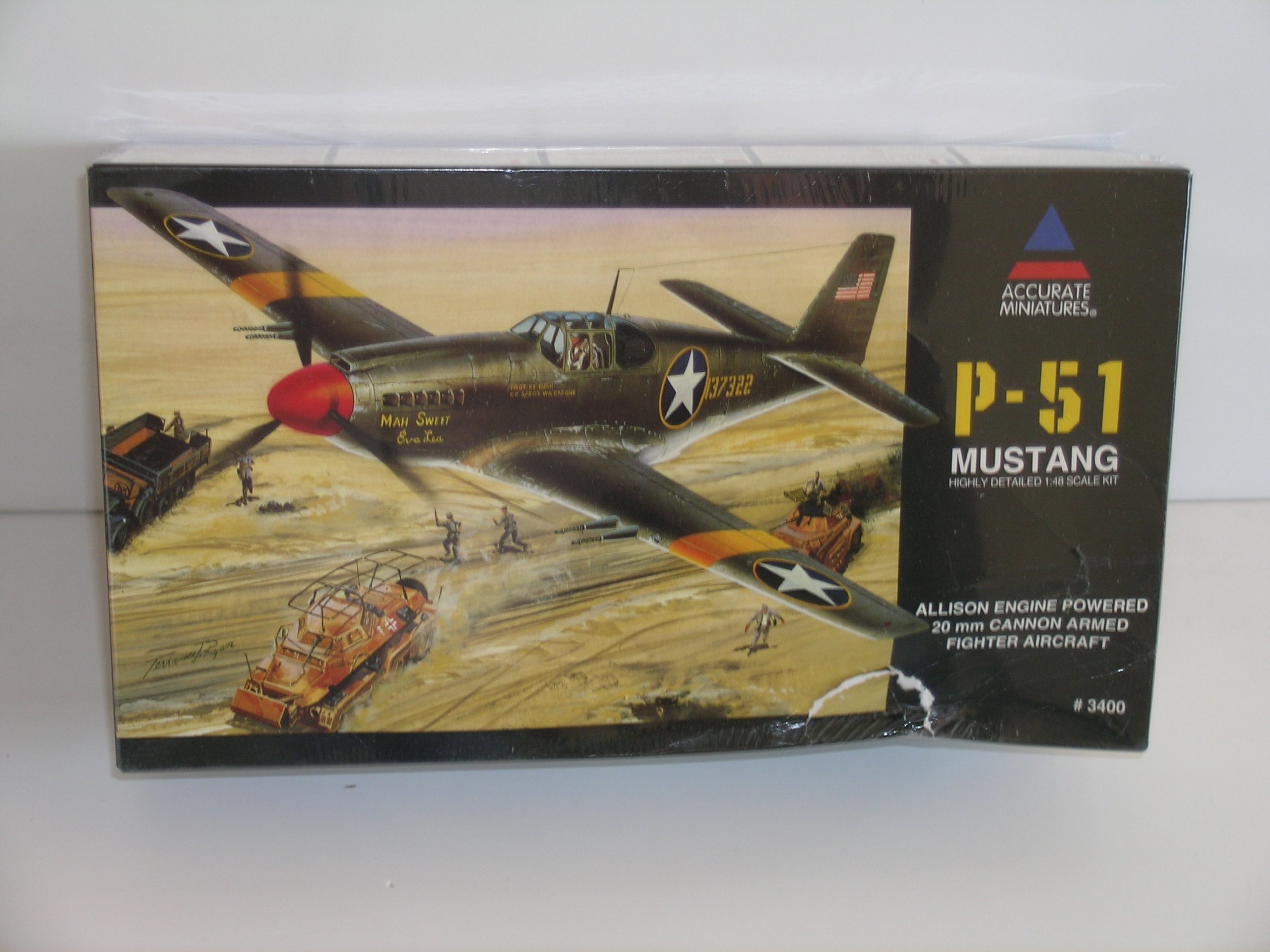 "U.S. WW II P-51 Mustang Fighter Aircraft" Kit de modelo de plástico