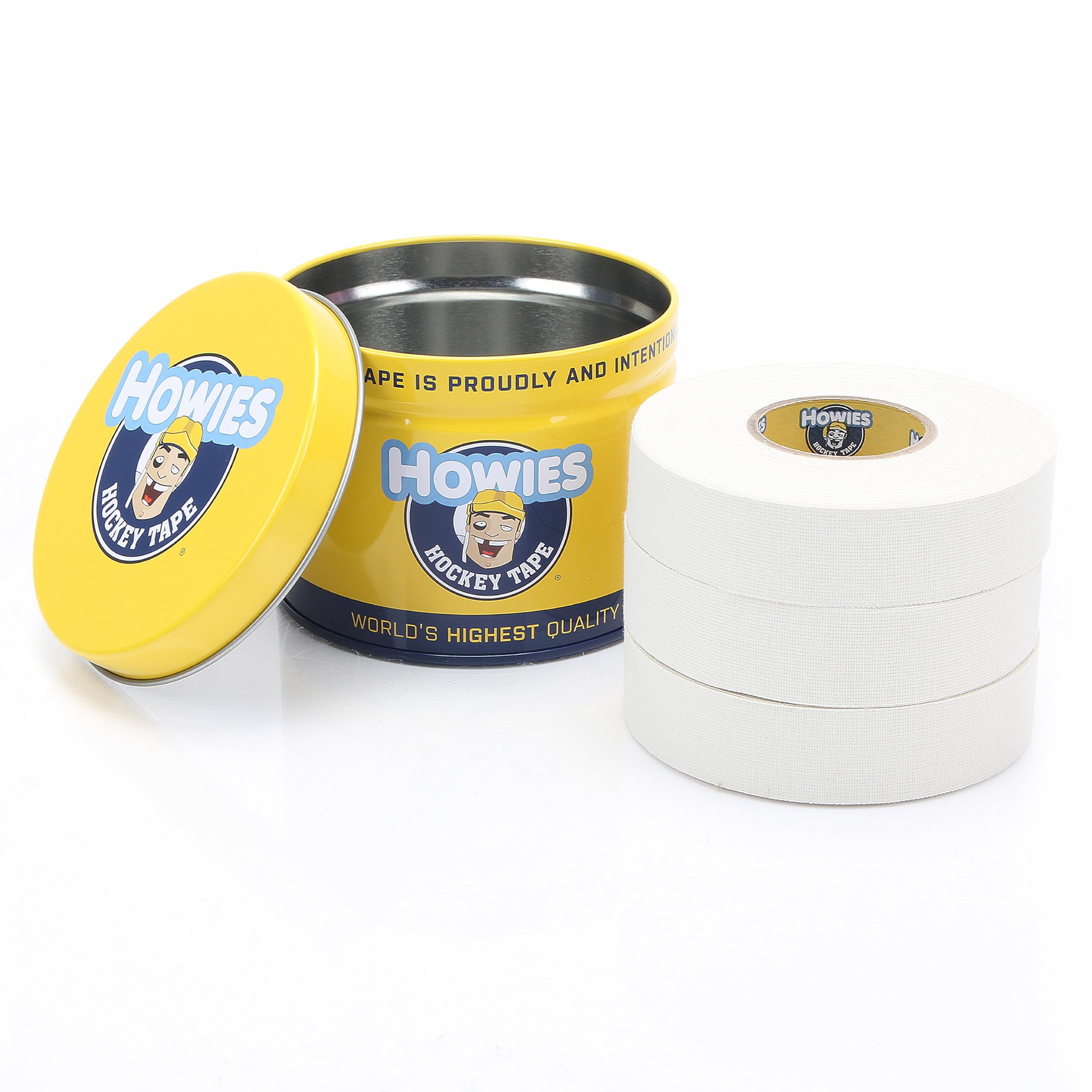 Howies White Hockey Tape | 1" White Cloth Stick & Bat Tape for Hockey, Lacrosse, Baseball, Sports | Multiple Pack Sizes | Strong Grip, Durable, Long-Lasting | Made in USA