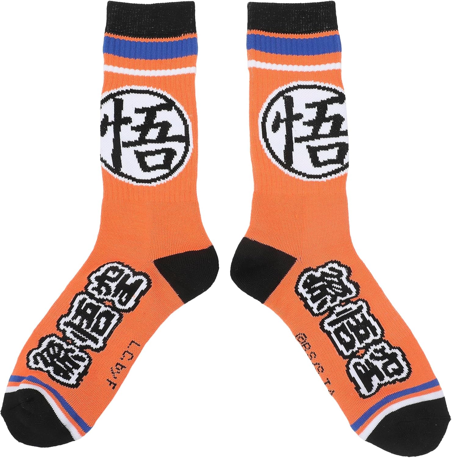 Bioworld Dragon Ball Super Kanji Men's Orange Athletic Crew Socks - Image 2