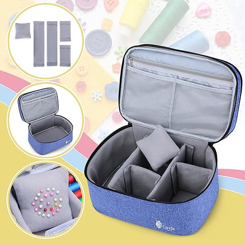 Vista 4 de Luxja - Organizador de accesorios de costura., Azul oscuro, L