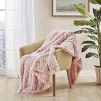 Serta Mila Shaggy Heated Throw Blanket - Ultra Soft Faux Fur, 5 Heat Settings, Auto Shut-Off, Low EMF, Machine Washable, 50x60 Blush