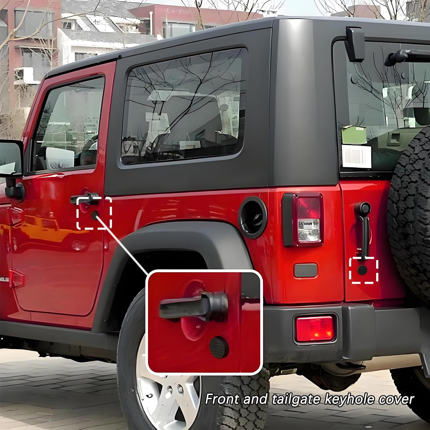 Magnetic Keyhole Covers for 2007-2018 Jeep Wrangler JK JKU Door Tailgate image 2