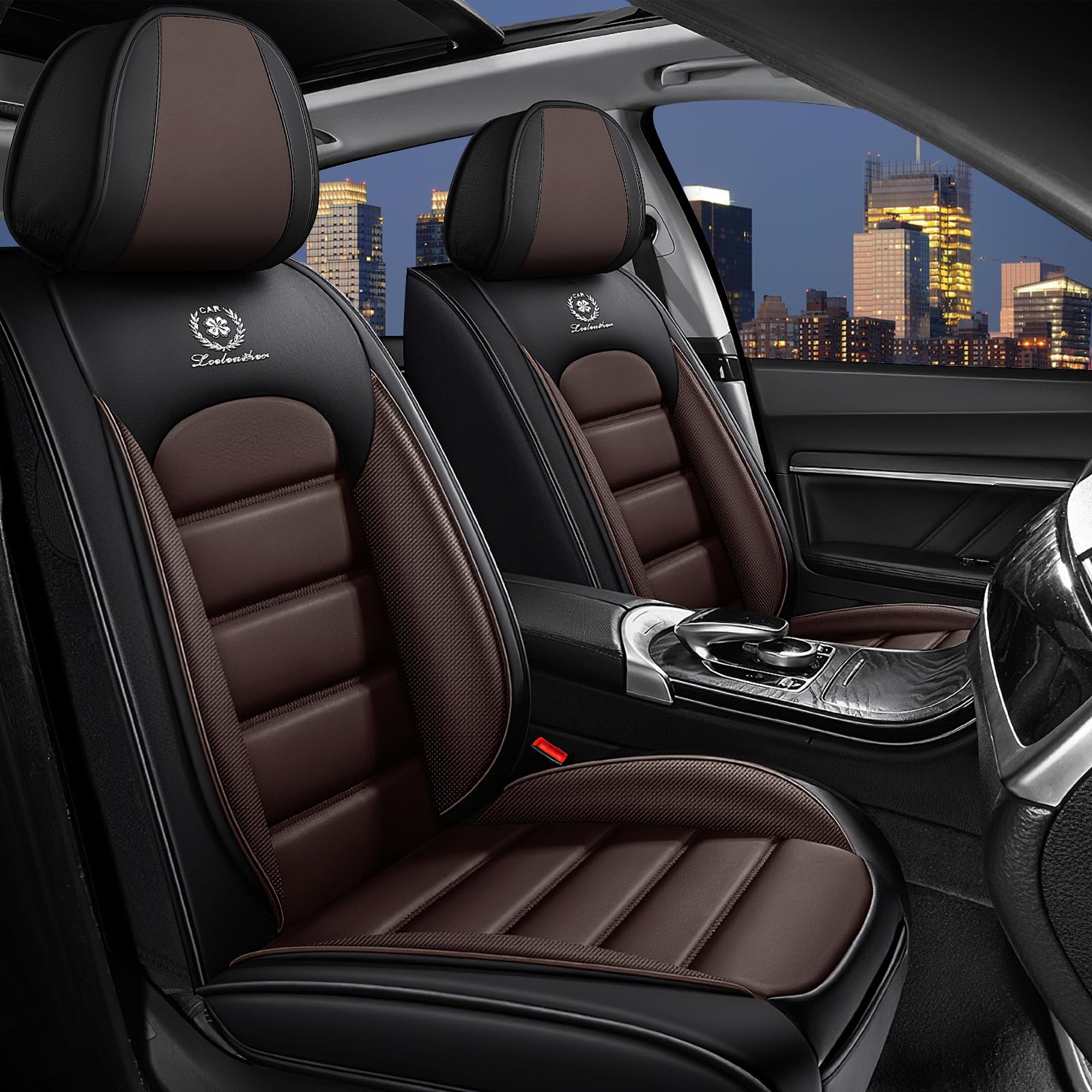 NewYYY Car Seat Covers for Mercedes-Benz GLE 350 2017-2025, Nappa Leather Car Seat Cover Waterproof Cushions Luxury Seat Protectors (Black Coffee,Full