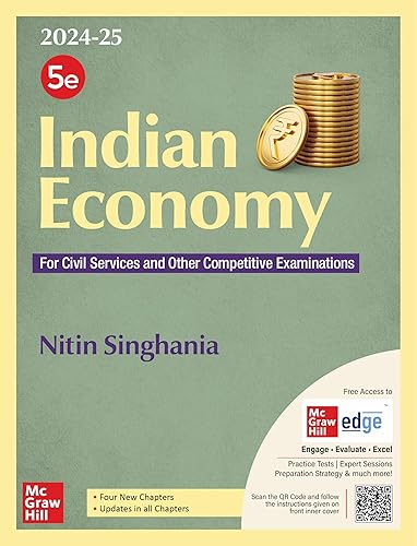 Indian Economy (English) | 5th Edition | UPSC | Civil Services Exam | State Administrative Exams | McGraw Hill Edge Access: 2 Full length Mock Tests &amp; Chapter-wise Practice Tests