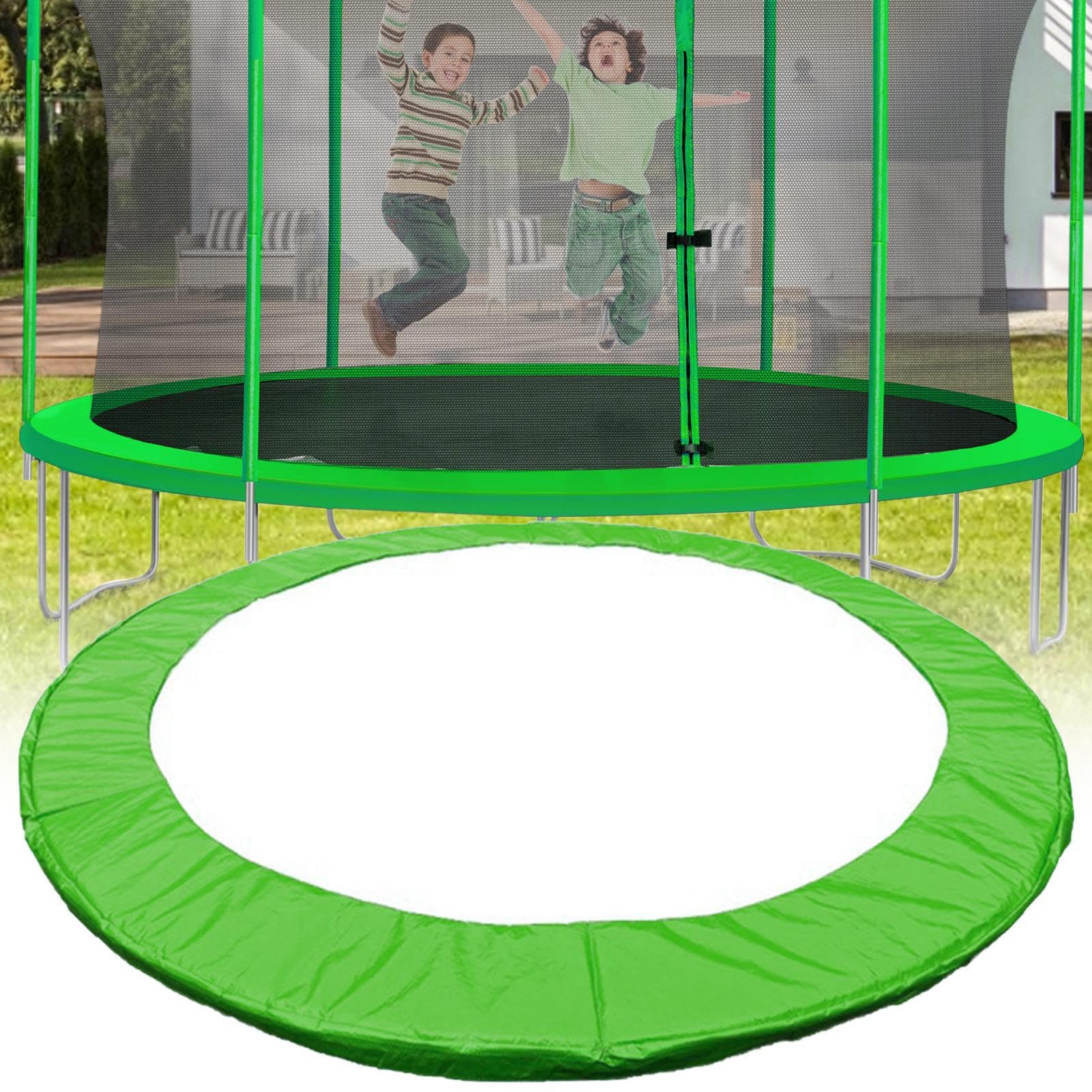 Copertura Molle Trampolino 244cm - PVC/PE Con Imbottitura - Verde/Nero - Sicurezza Antiumido - Foto 10