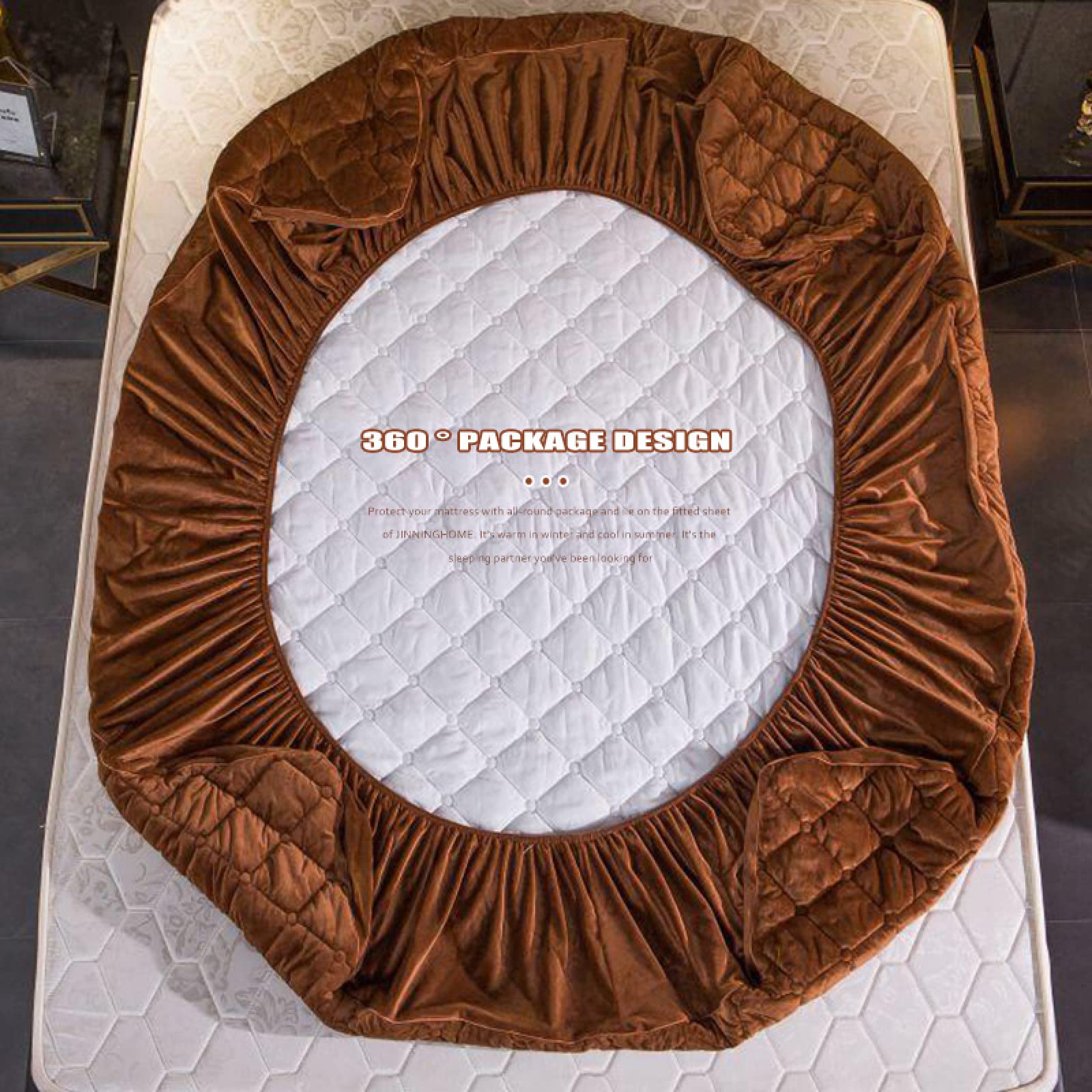 Drap de lit ajusté Literie de Luxe Douce et Chaude Thermique, literie de Luxe Douce et Chaude Thermique，100x200+25cm
