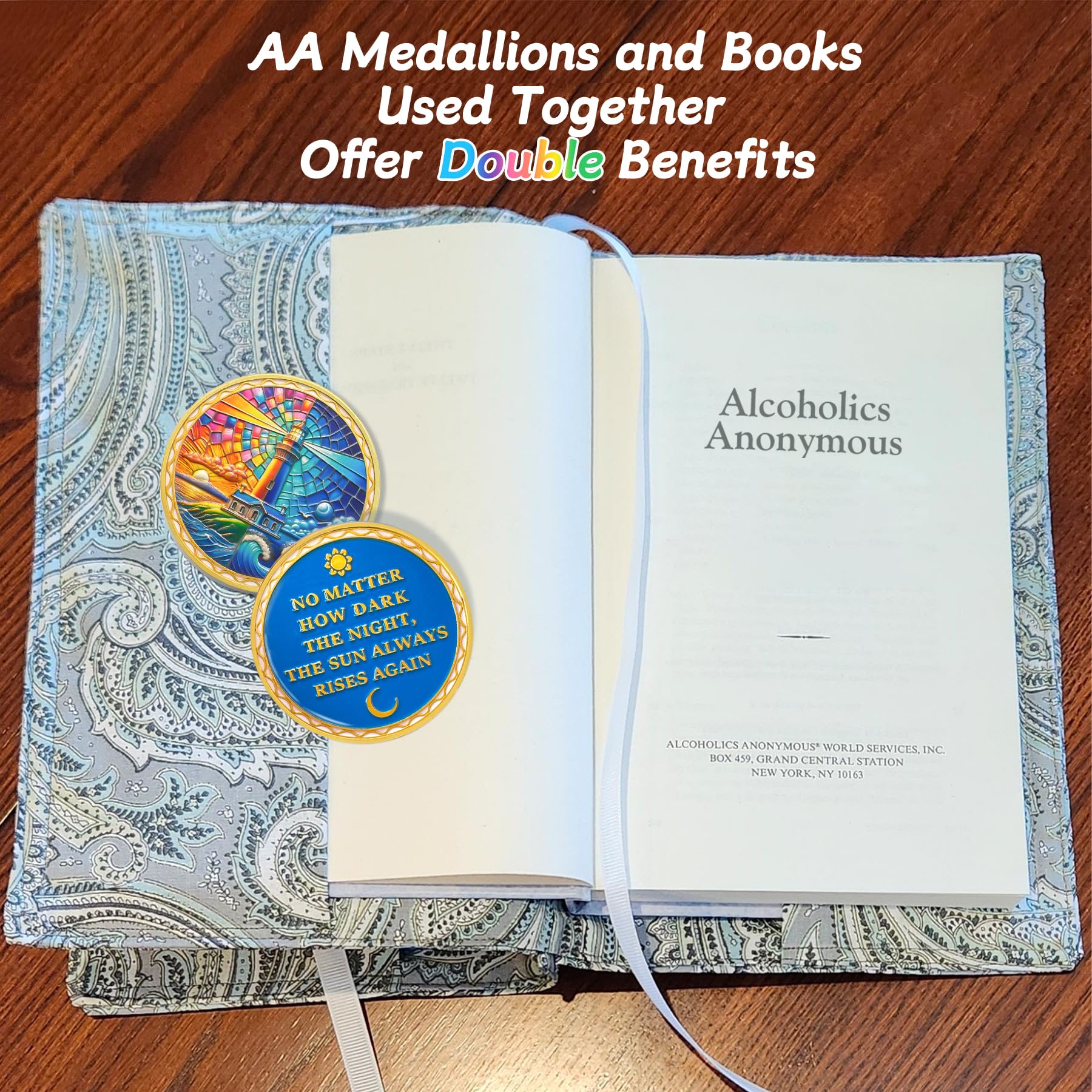 Sonne und Mond Leuchtturm Nüchternheit Münze – Recovery Addiction Ocean AA Münzen – Affirmation NA AA Chips und Medaillons – Feiern Sie Living Clean Narcotics Alcoholics Anonyme Geschenke für Männer