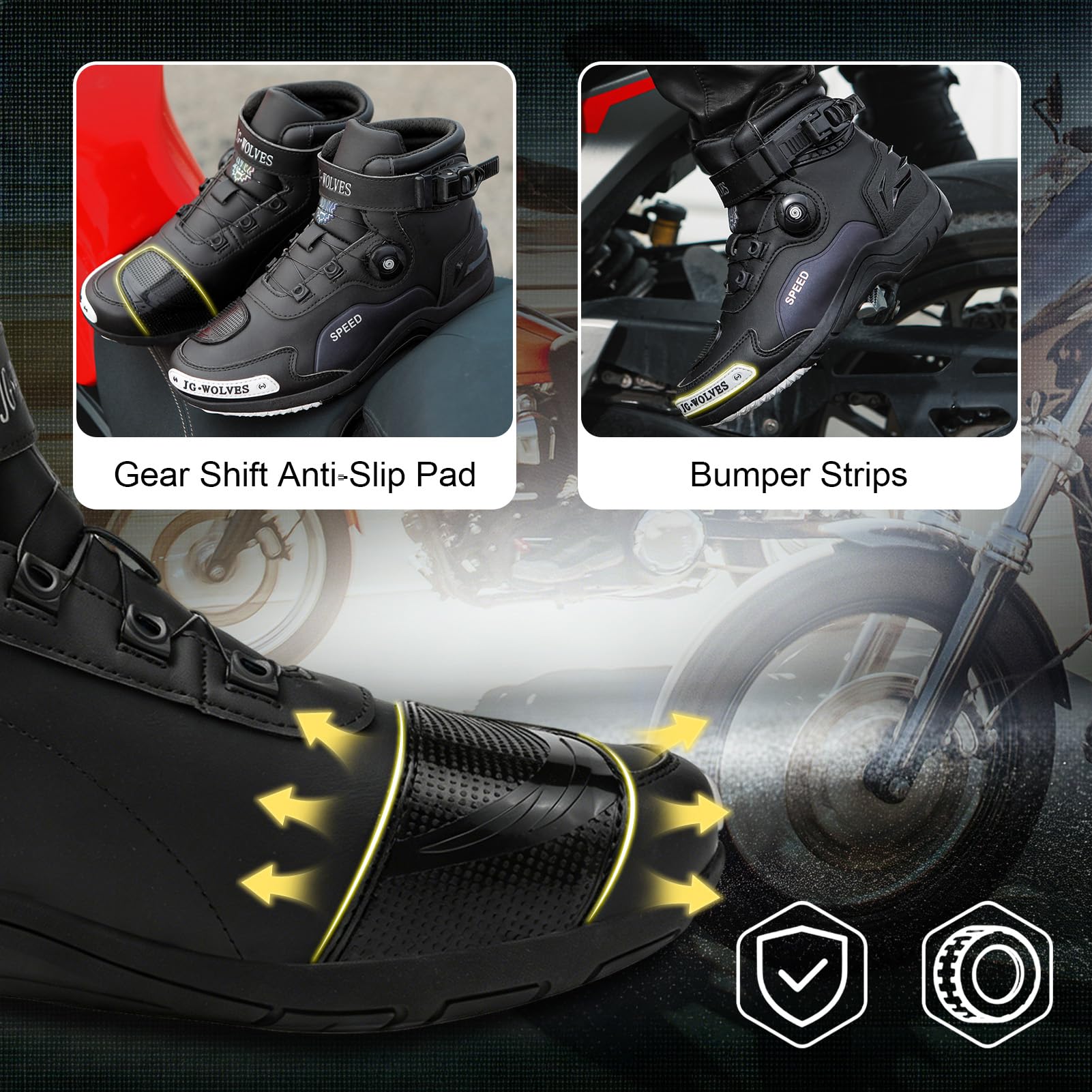 Scarpe da Moto, Scarpe da Moto Uomo Normativa CE, Stivali Motocross | con Sistema di Chiusura ATOP, Protezione Caviglia, Scarpe da Equitazione Stradale Rinforzate