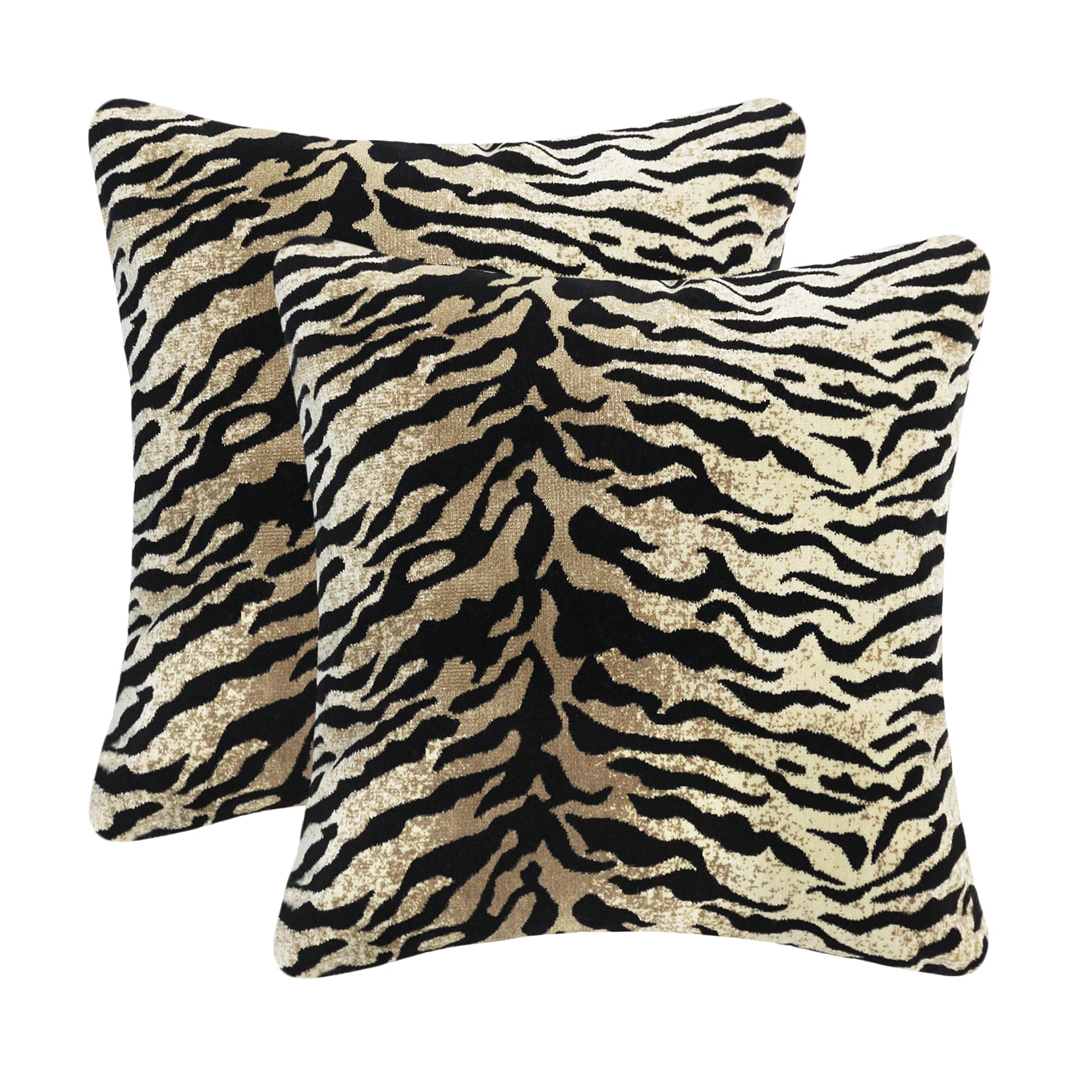 INSPI DECOR Tiger Pattern Luxurious Throw Pillow Cover Animal Texture Home Decor Cushion Cover 18x18 Inch 1pc