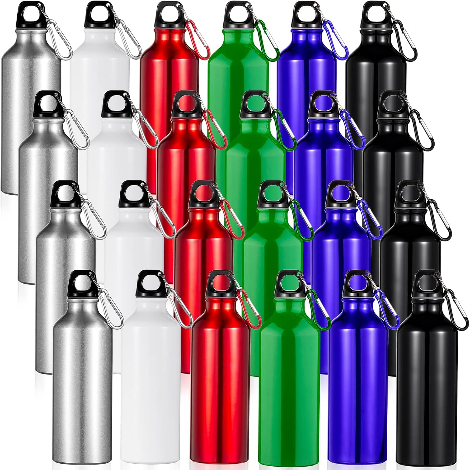 24 Pieces Aluminum Water Bottle 17 oz Leak Proof Sports
