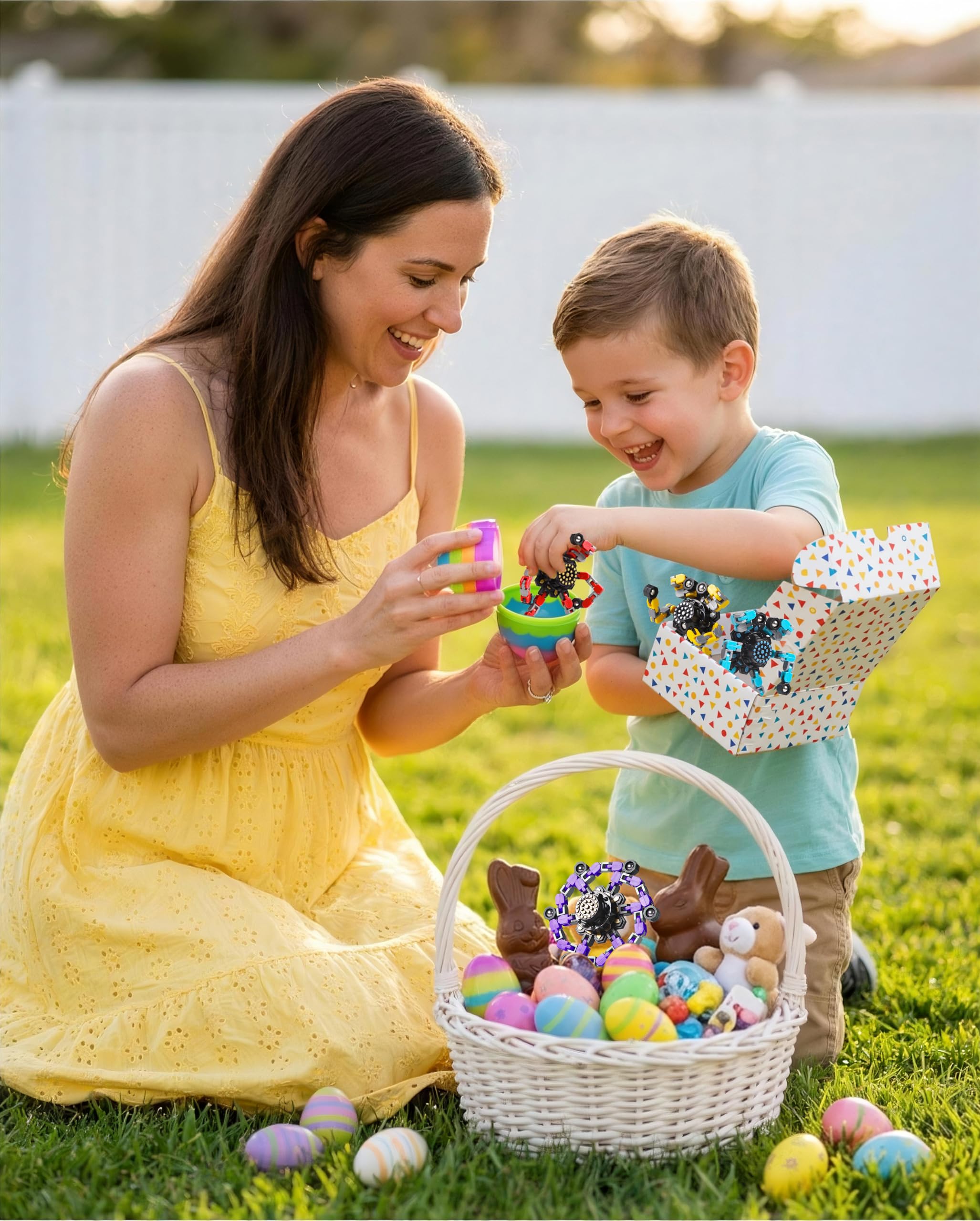 Transformable Fidget Spinners 4 Pcs for Kids and Adults Stress Relief Sensory Toys for Boys and Girls Fingertip Gyros for Party Favors Stocking Stuffers Bulk for Kids