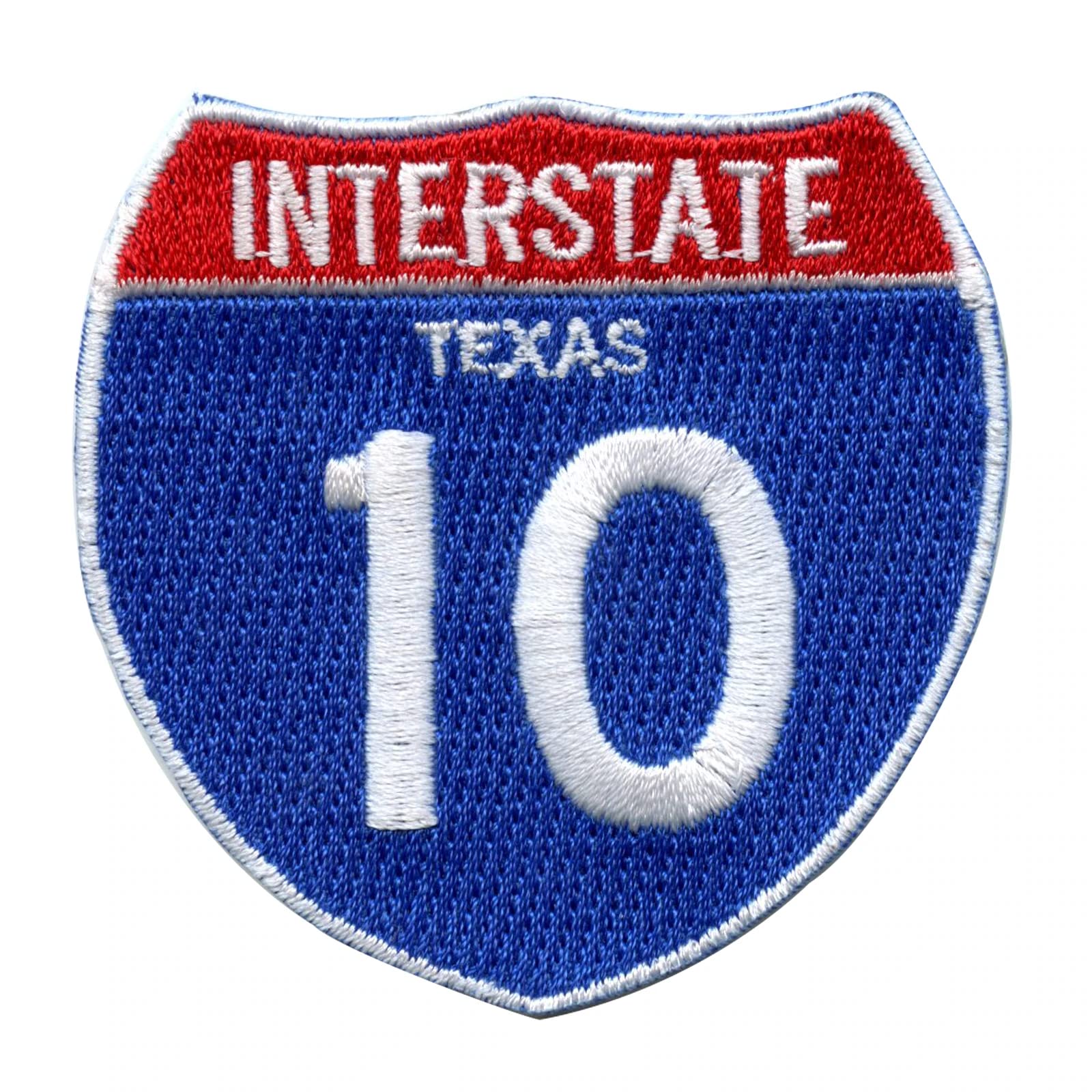 Interstate 10 Patch I-10 Road Sign Embroidered Iron On Mississippi