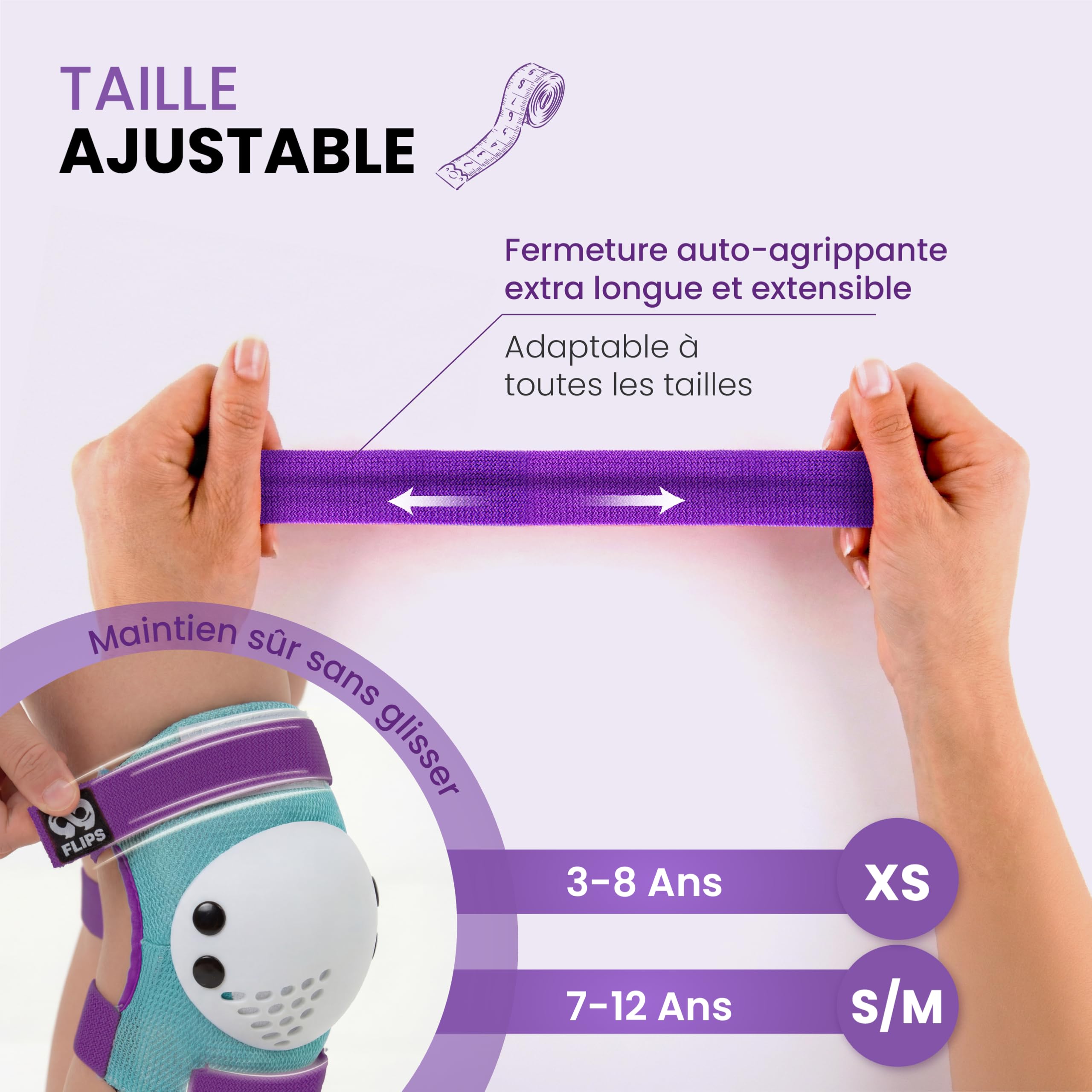 99FLIPS Protection Roller Enfant Fille 3-12 Ans - Genouillère, Coudières et Protège-Poignets [6pcs] - Protection Skateboard Trotinette, Skate & Freestyle BMX