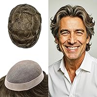 Vista 91 de Mens Toupee Hair Piece For Men Fine Mono Men Hair System Toupee For Men Hair Piece Real Human Hair System For Men Protesis Capilar Para Hombre 6x9