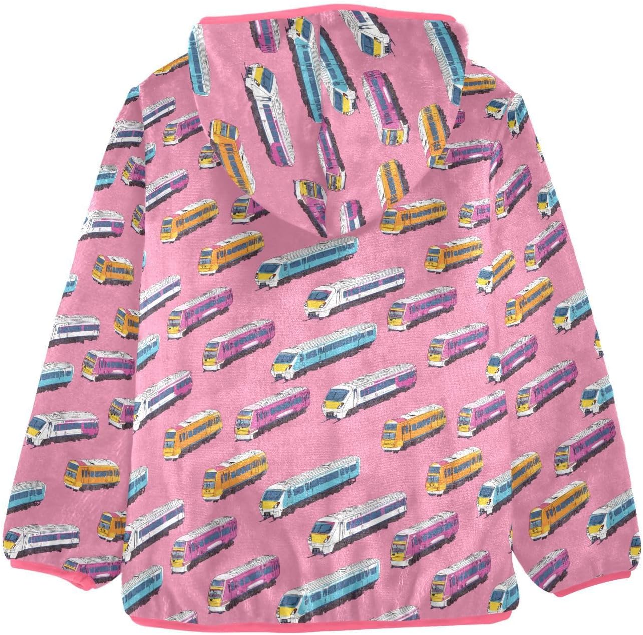 Girls Hoodie Outfit Cartoon Train with Pattern Zipper Sweatshirt Coat Fleece Jacket for Kids 3-10T