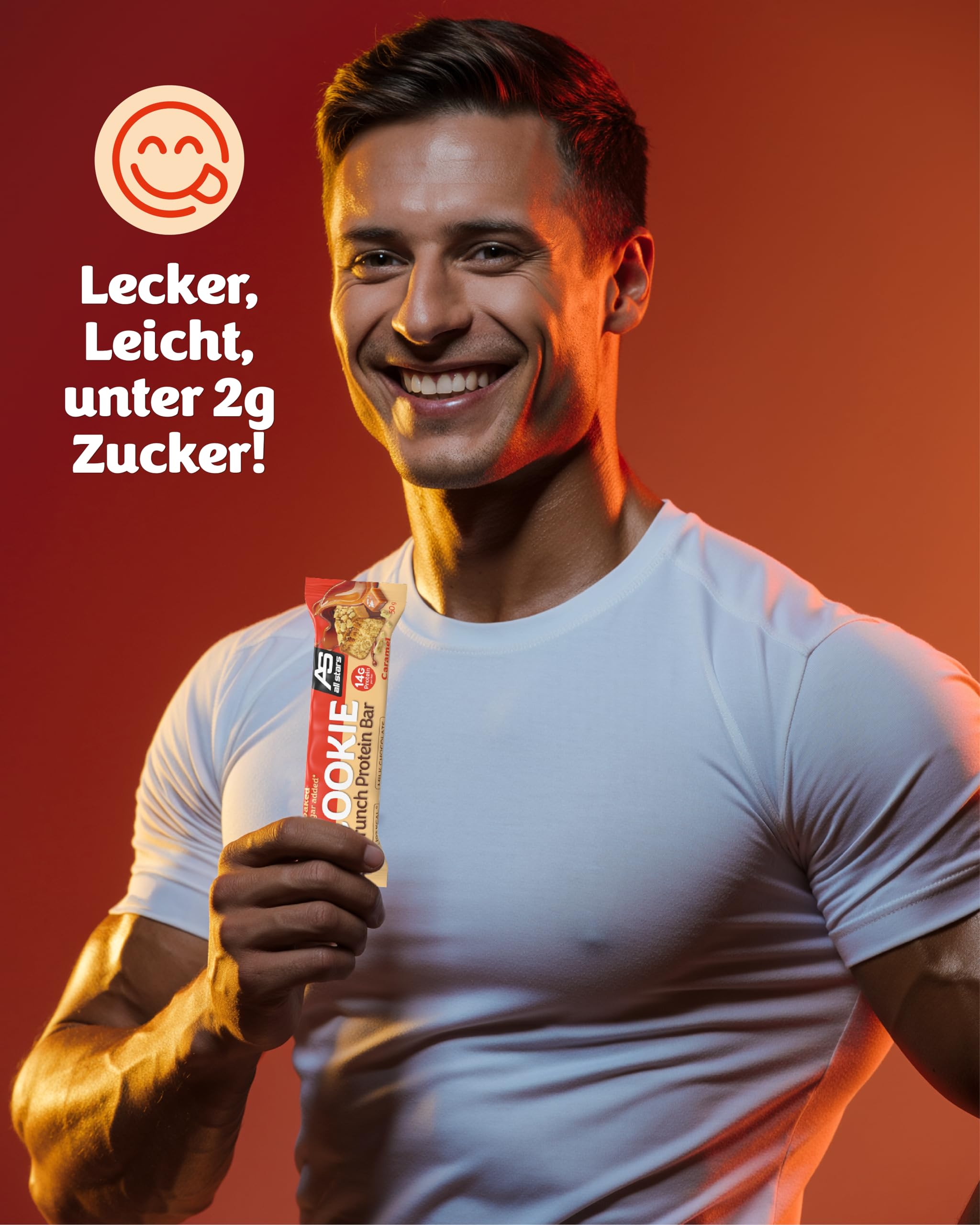 ALL STARS Protein Cookie Crunch Bar 18 x 50g Caramel Sweet & Salted
