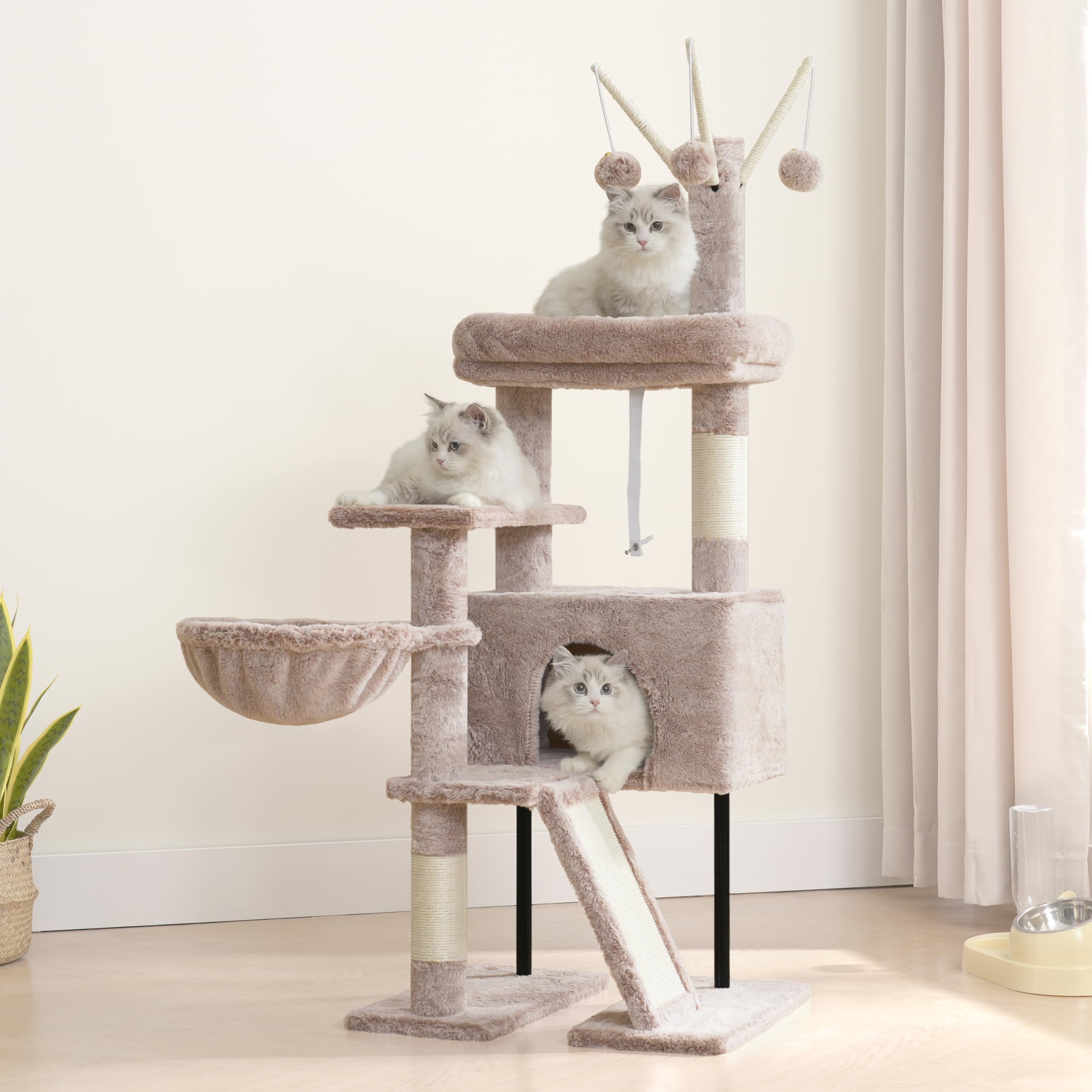 Gitelsnour Cat Tree Tower for Indoor Cat, Top Platform with Toy, GCT006SMU