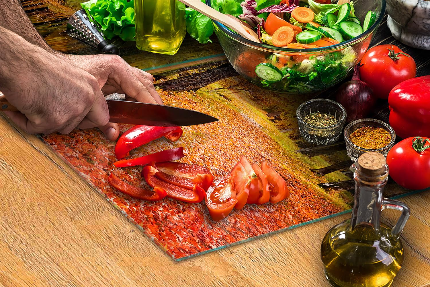 Cache-plaque De Cuisson En Verre Trempé 70x52 Cm - Motif Fleur - Protection Contre Les éclaboussures - Planche à Découper - 4 Mm