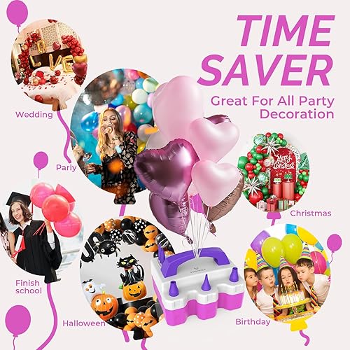 Miniatura 7 de ETENWOLF Electric Balloon Pump for All Balloons 110V 600W Balloon Blower for Party Metalic Latex 260q Foil Balloons, Balloon Inflator for Birthday