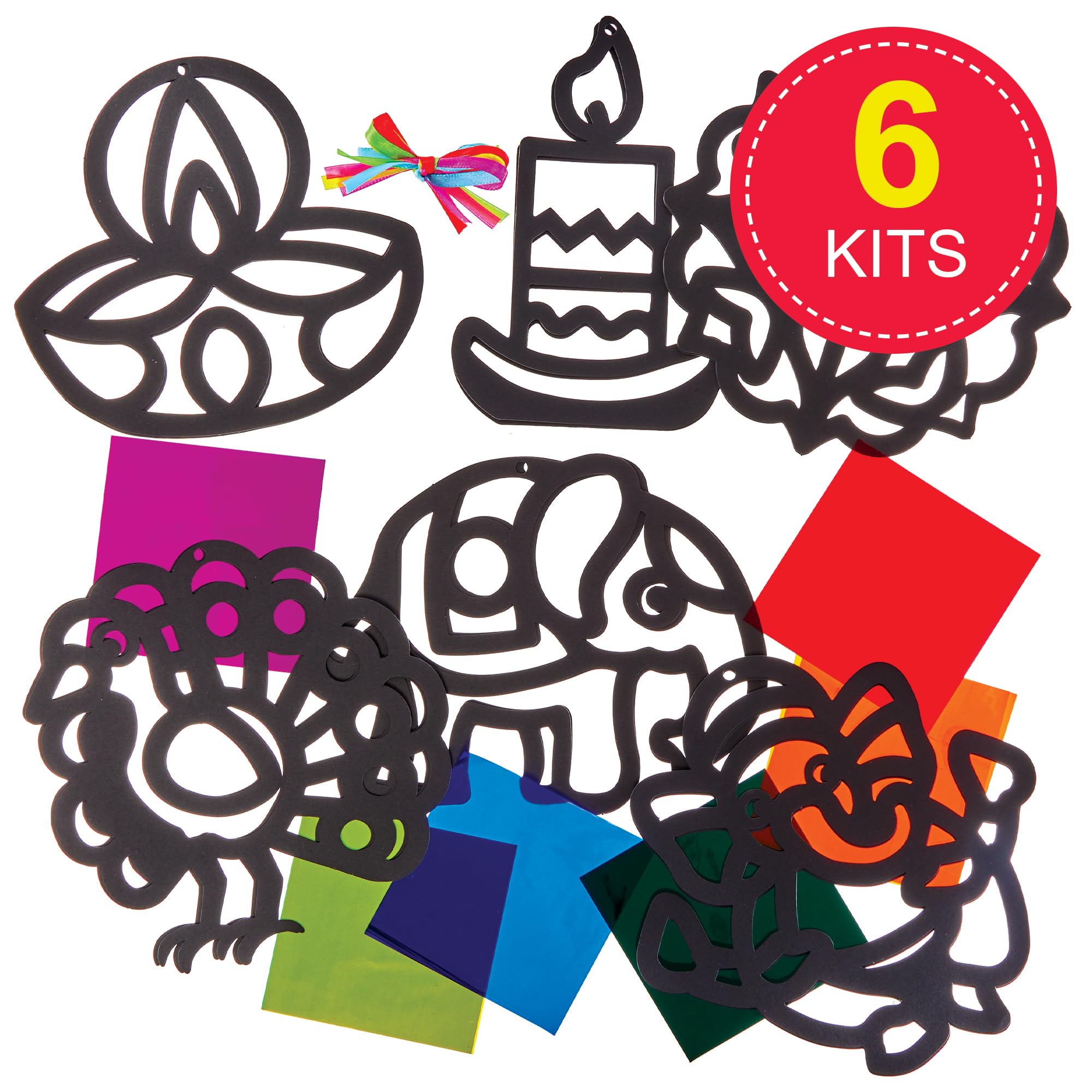 Baker Ross FX598 Kits de décoration en vitrail Diwali