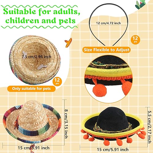 Miniatura 2 de Cagemoga 12 diademas mexicanas para niños, adultos, perros, mascotas