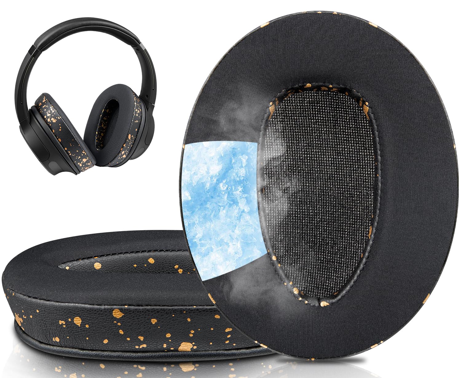 SOULWIT Cooling Gel Replacement Ear Pads for Sony WH-CH700N/MDR-ZX780/MDR-ZX770/MDR-10R Over-Ear Headphones, Earpads Cushion with High Density Foam -