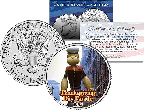 GLOBO DE POPEYE 1968 DESFILE DE GRACIAS Colorizado Kennedy Medio Dólar