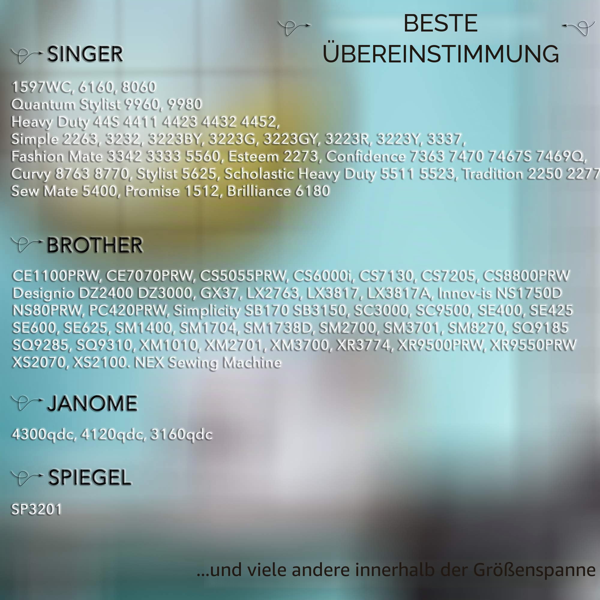 Nähmaschinen-Abdeckung mit praktischen Taschen – schützender gesteppter Staubschutz Pro – universell für die meisten Standard-Singer- und Brother-Maschinen