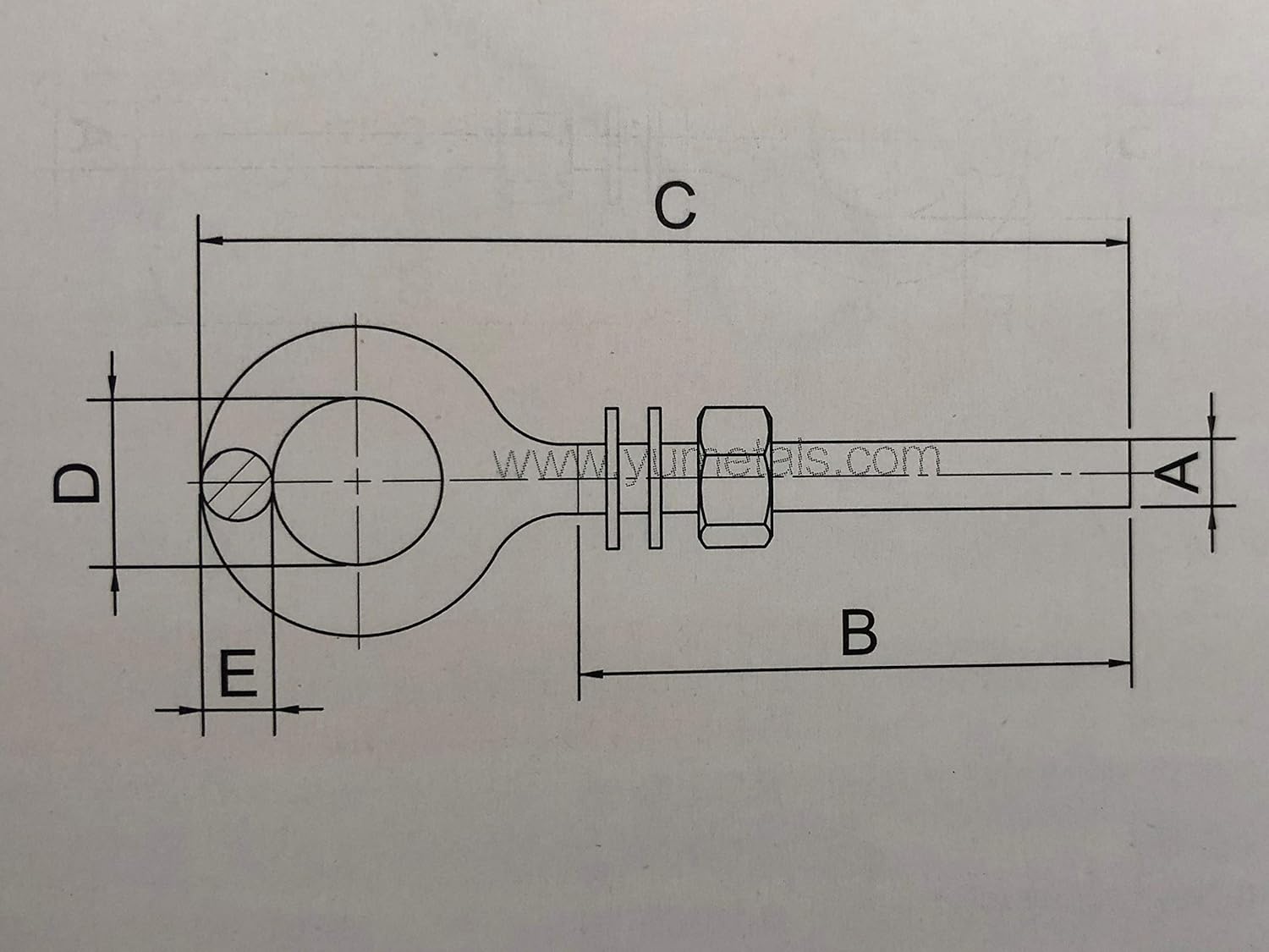 US STAINLESS Stainless Steel 316 Eye Bolt 5/8" x 8" UNC Short Thread Marine Grade Pitch of 11
