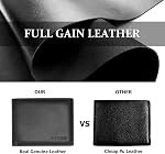 Sigtrenx Genuine Leather Wallets for Men, RFID Blocking Bifold Mens Wallet with 2 ID Windows (Black)