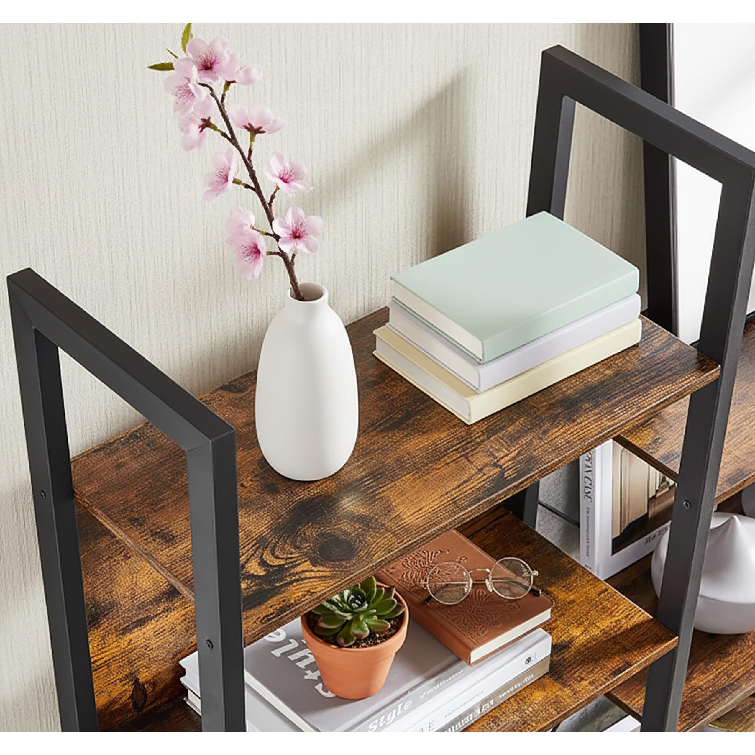 Relaxdays Scaffale Industrial, 14 Ripiani, Effetto Legno, Metallo, HLP: 166x158x24 cm, Marrone
