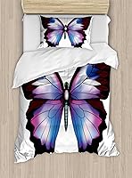 Vista 185 de Ambesonne Juego de funda de edredón color menta, líneas onduladas horizontales a rayas blancas abstractas de tonos suaves, exhibición de arte