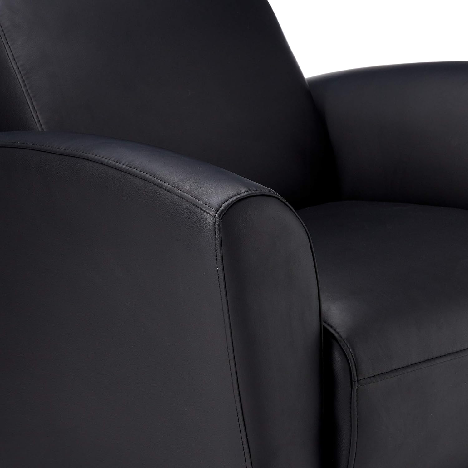 Lorell Leather Reception Club Chair, Black