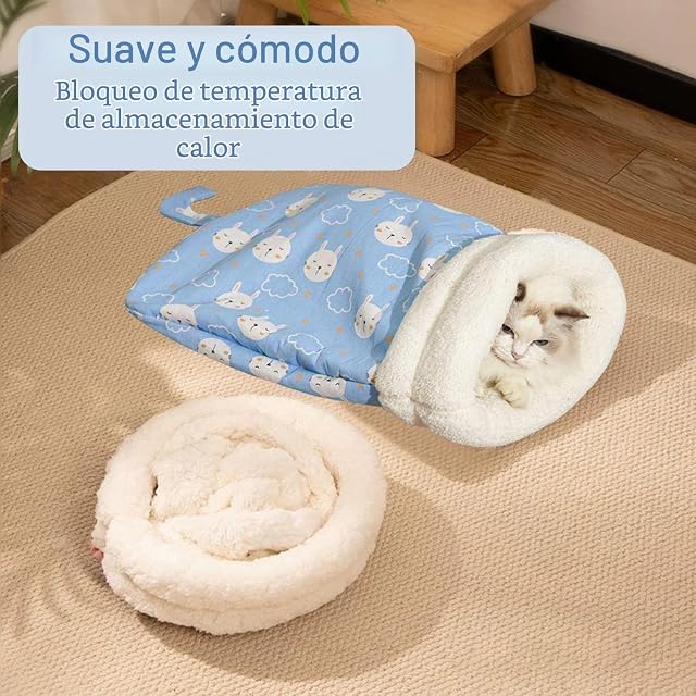 Foto 4 de 6 de RELKLYU 1 Trozo De Saco De Dormir para Mascotas, Saco De Dormir De Lujo Cálido