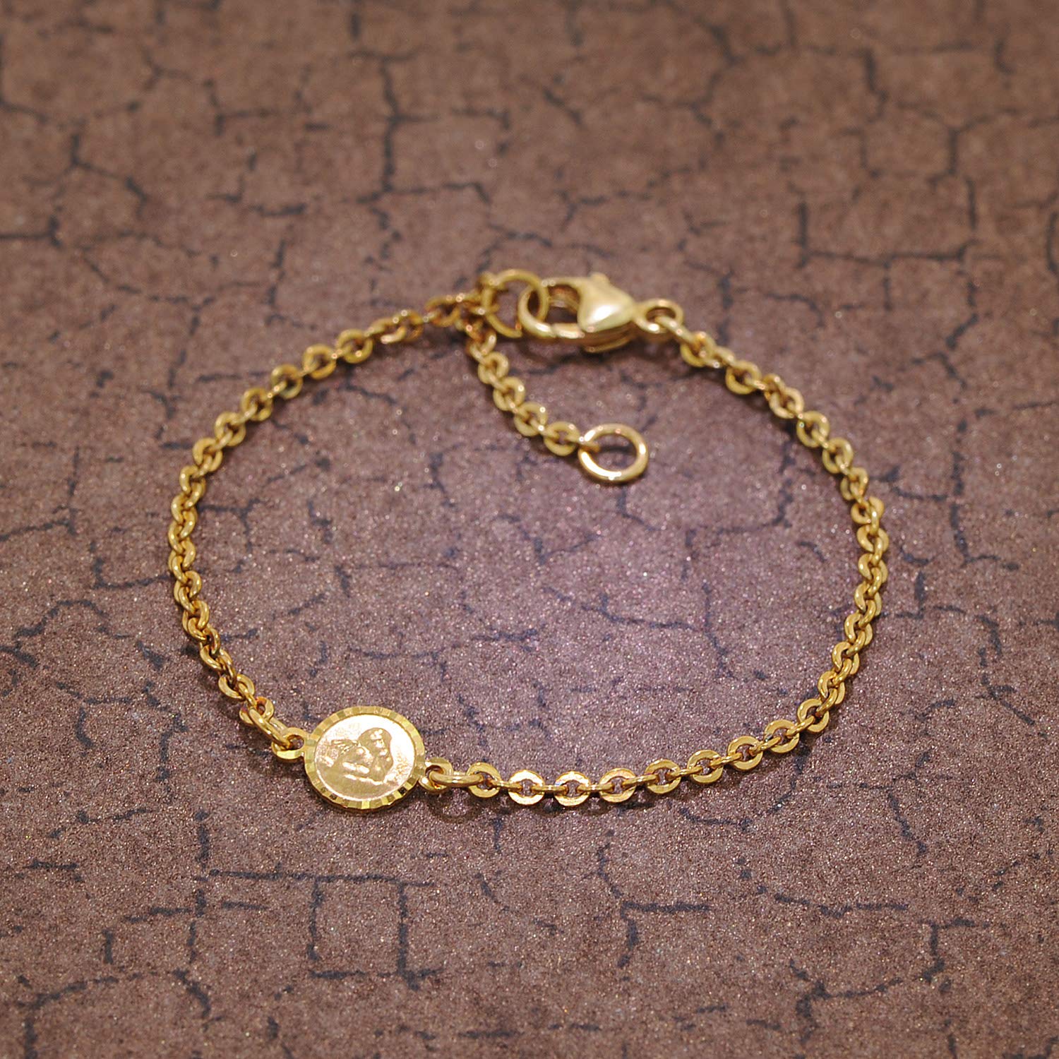 trendor Armband für Babys 333 Gold/8 Kt mit Engel-Plakette 14 cm 75090