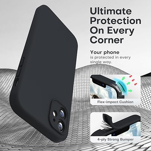 Miniatura 6 de HATOSHI Funda para iPhone 11, protección completa mejorada de lente de cámara con 2 protectores de pantalla, silicona líquida ultra delgada con