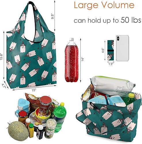 Vista 275 de BeeGreen Bolsas de compras reutilizables de animales, paquete de 10 unidades con bolsa de transporte con cremallera, tamaño XL, lavables a máquina