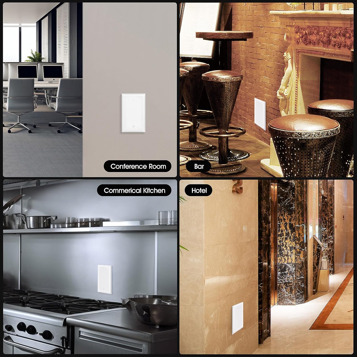 12 Pack No Device Blank Wall Plate, Standard Size 1-Gang 4.53" x 2.76" Blank Device Wall Plate, UL Listed, Unbreakable and High Temperature Resistant Light Switch Cover, White - Image 5