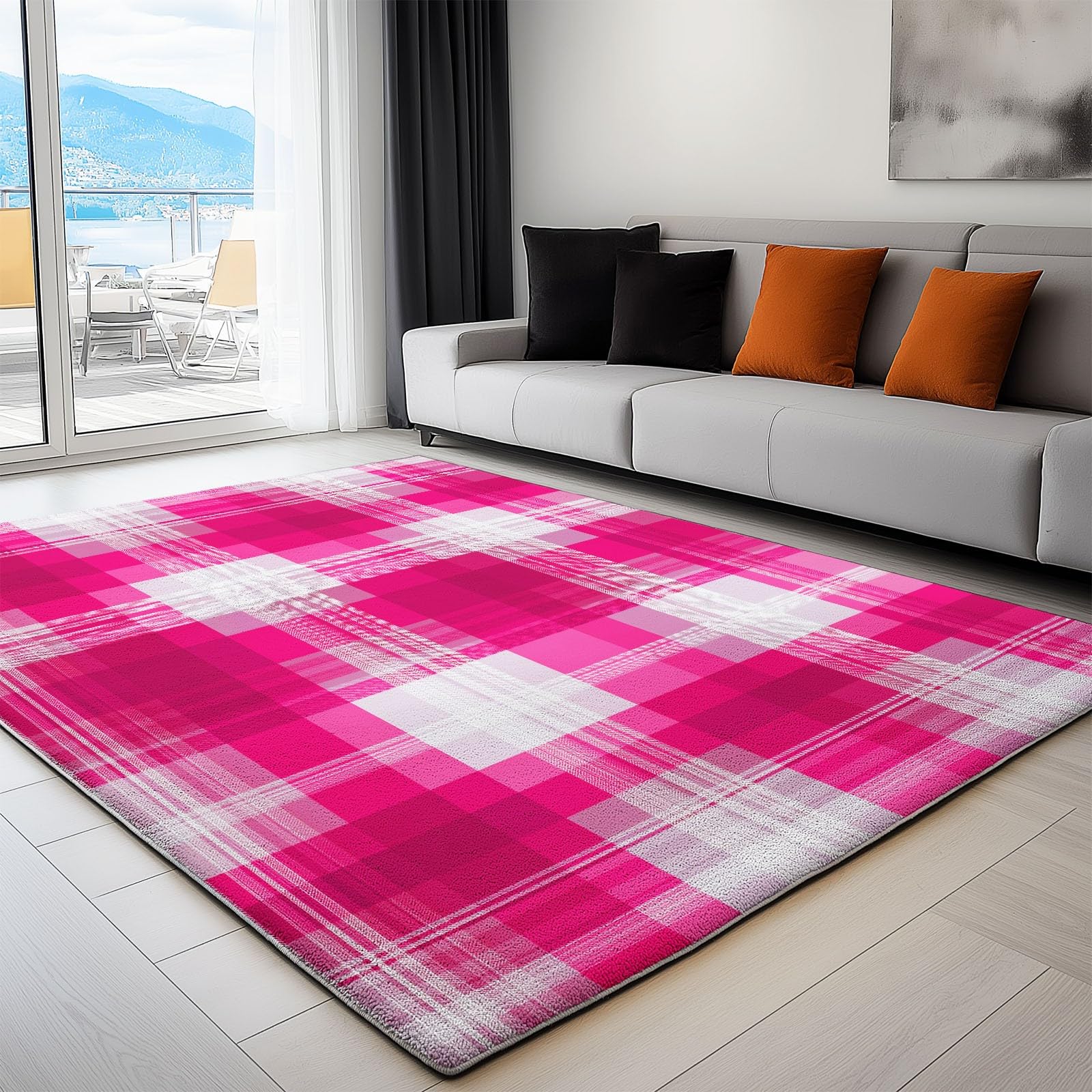 Dywaniki do salonu, 140 x 200 cm, nowoczesne, geometryczne linie, można prać w pralce, antypoślizgowy, trwały, ze sztucznej wełny do sypialni, kuchni, biura, jadalni, wewnątrz, niskie runo
