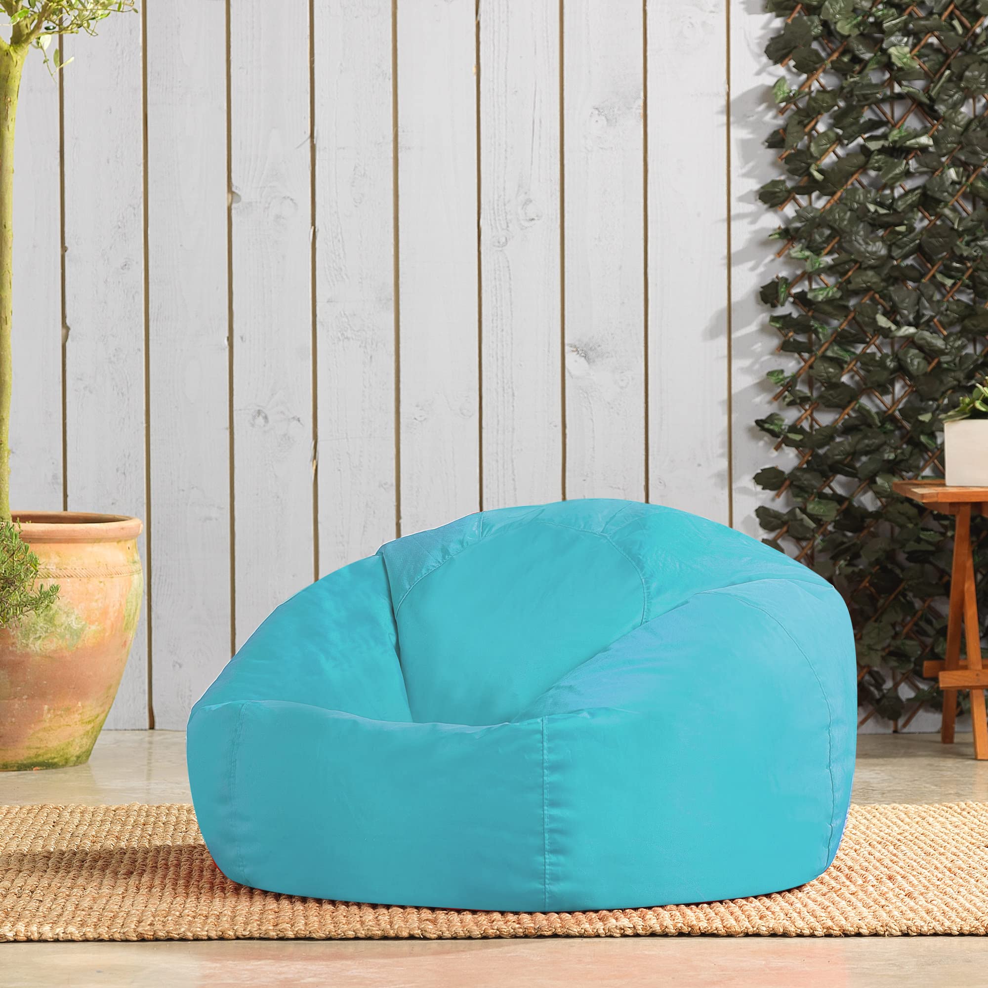 Bean Bag Bazaar Classic Bean Bag Chair, Aqua Blue, Large Indoor Outdoor