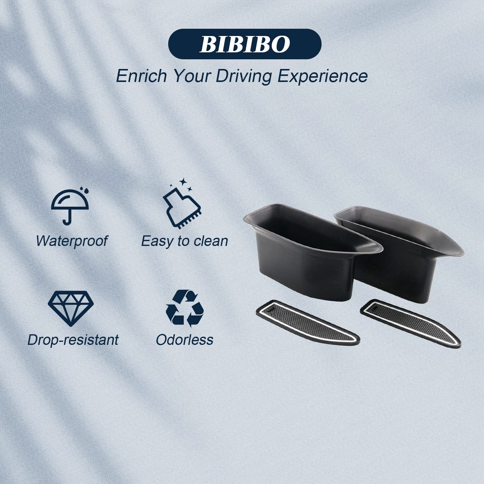 BIBIBO Wewnętrzna osłona samochodu uchwyt samochodowy do Seat Leon MK3 5F ST FR/Cuprì Leon, oryginalny organizer do przechowywania wnętrza samochodu z matą antypoślizgową (2 sztuki)