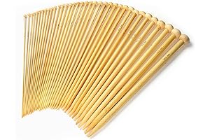 LIHAO 36 PCS Bamboo Knitting Needles Set (18 Sizes From 2.0mm to 10.0mm)