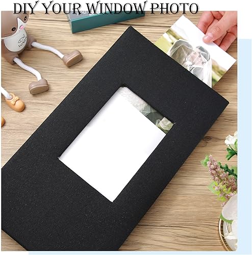 Miniatura 5 de Álbum de fotos de 3 piezas para 4 x 6, 300 fotos, cubierta de lino, libro de fotos, libro de fotos para boda, familia, aniversario, bebé, 3 colores