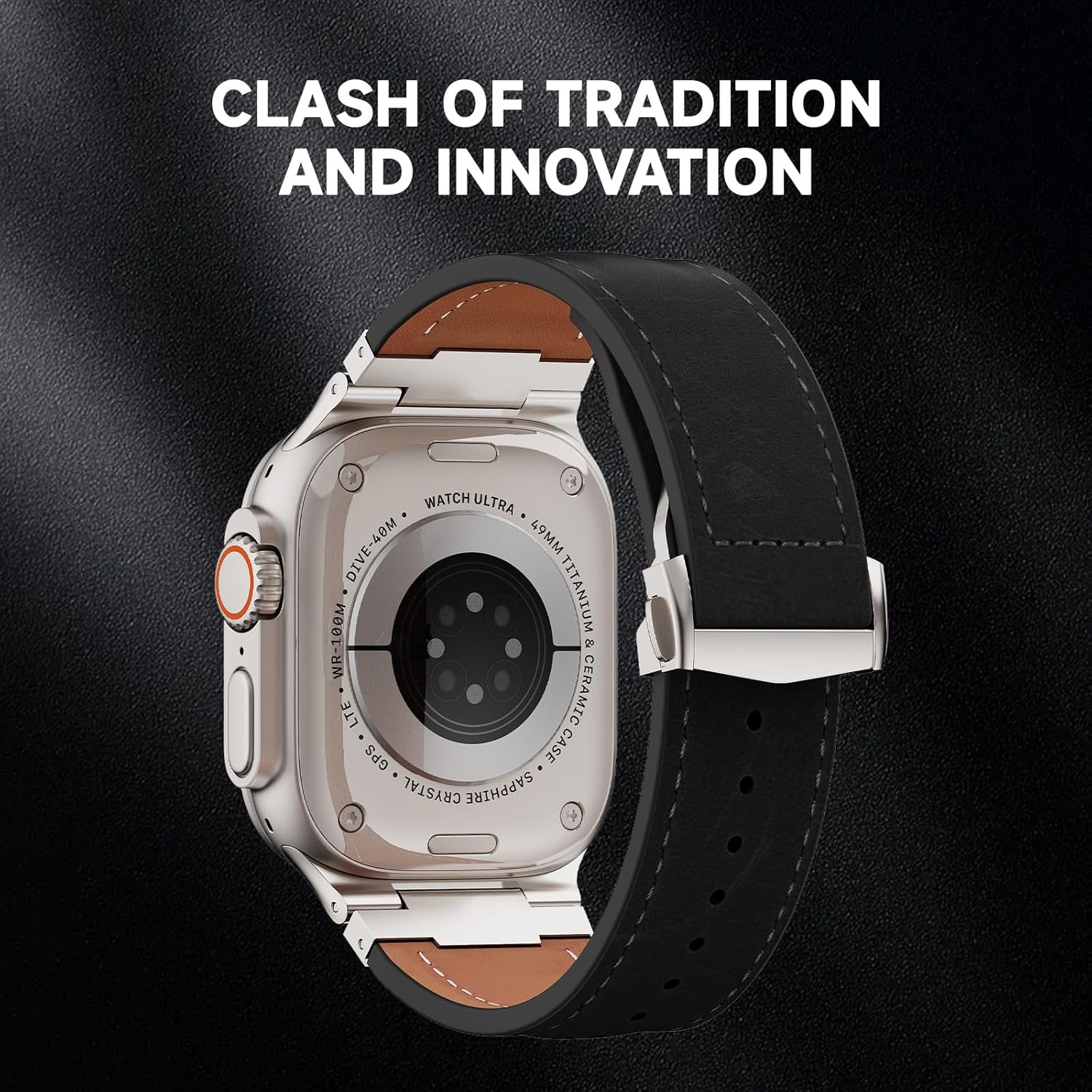 Vintage Genuine Leather Band for Apple Watch Ultra 49mm (2026 Upgrade), Rugged Replacement Strap Compatible with iWatch 46mm 45mm 44mm - for Men Women, Fit Ultra3/2/1, SE 3/2/1, Series11 10/9/8/7/6/5/4