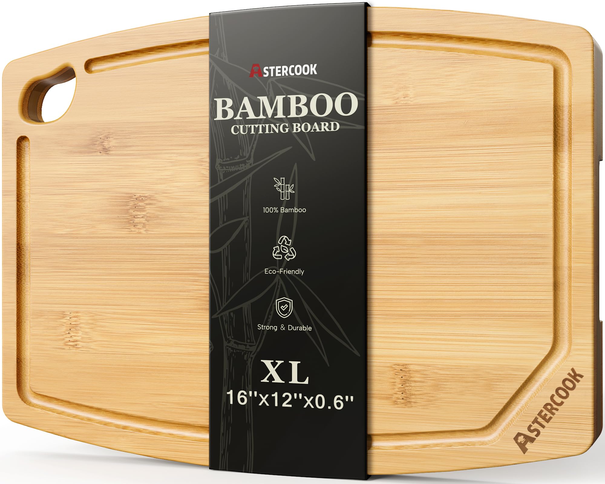 Astercook Large Bamboo Cutting Board for Kitchen