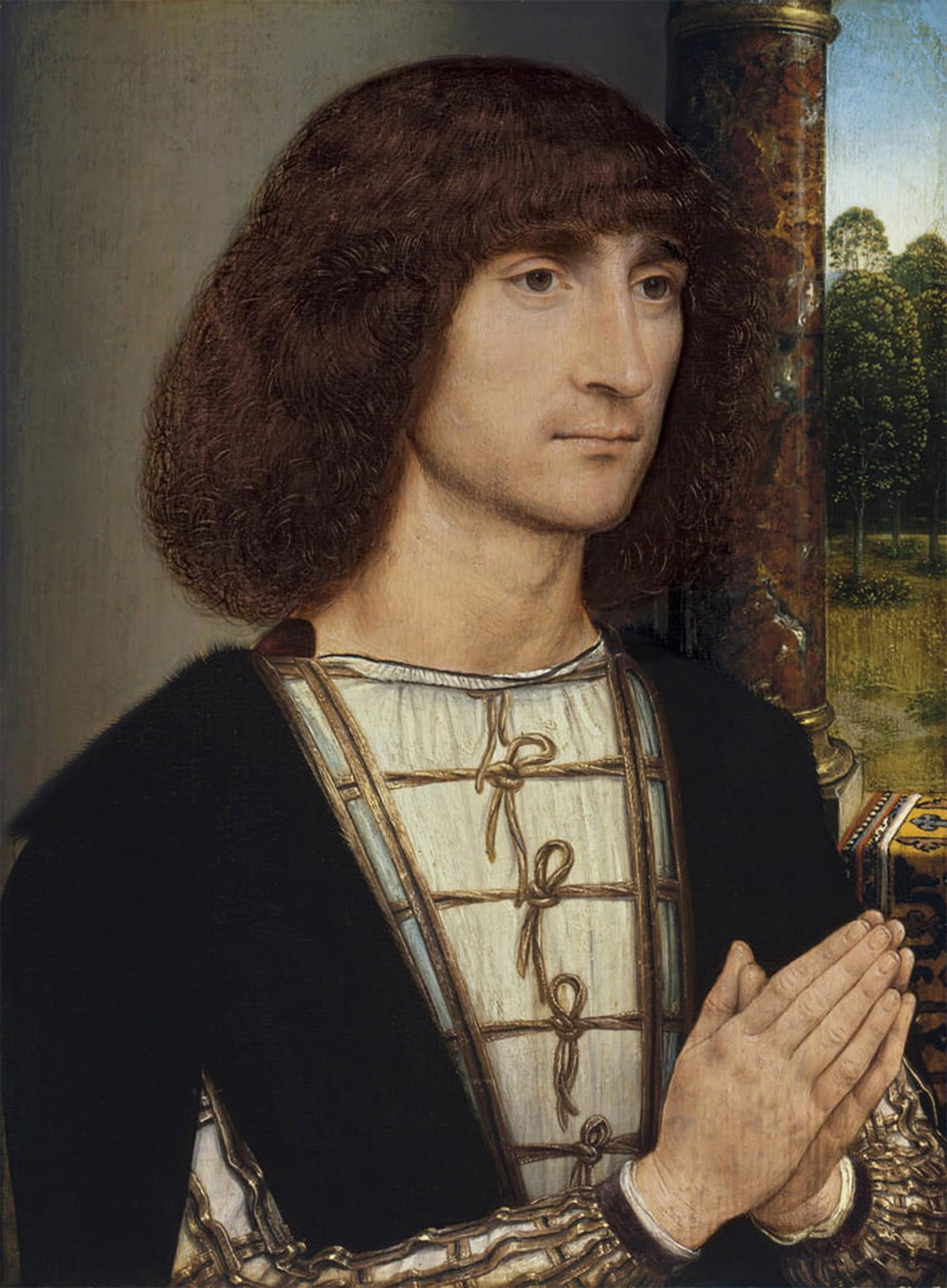 ARTXLXXBN Famous Prints Artwork Pictures Poster Painting Art Young Man Praying Painting by Hans Memling Artwork Landscape Pictures for Home Decor 60x90cm