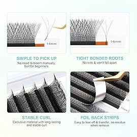 NAGARAKU 3D W Shape Eyelash Extension Supplies Natural Soft Volume 0.07mm LU curl 8-15mm Mix Premade Fans Faux Mink Matte Black Cluster Easy Fanning False Lashes
